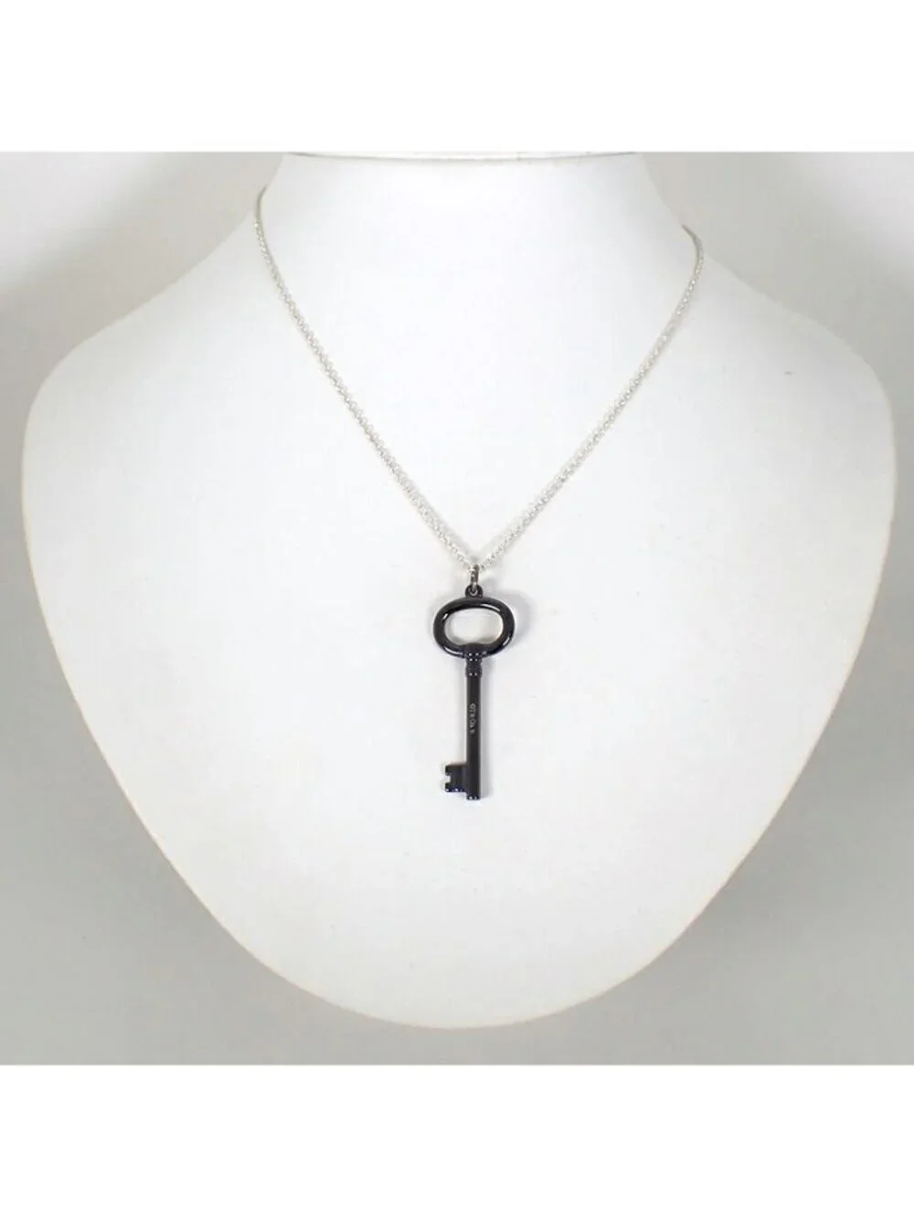 Tiffany & Co 925 Titanium Key Pendant Necklace
